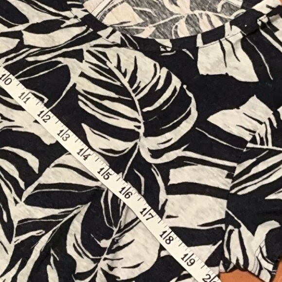 Ann Taylor Linen Tee, Navy and White - Picture 3 of 4